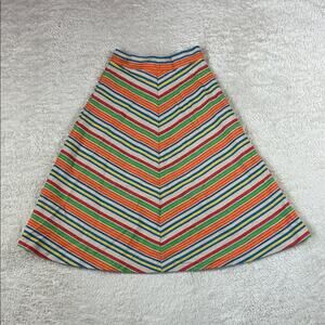 Vintage 70s striped a line midi skirt, size xxs